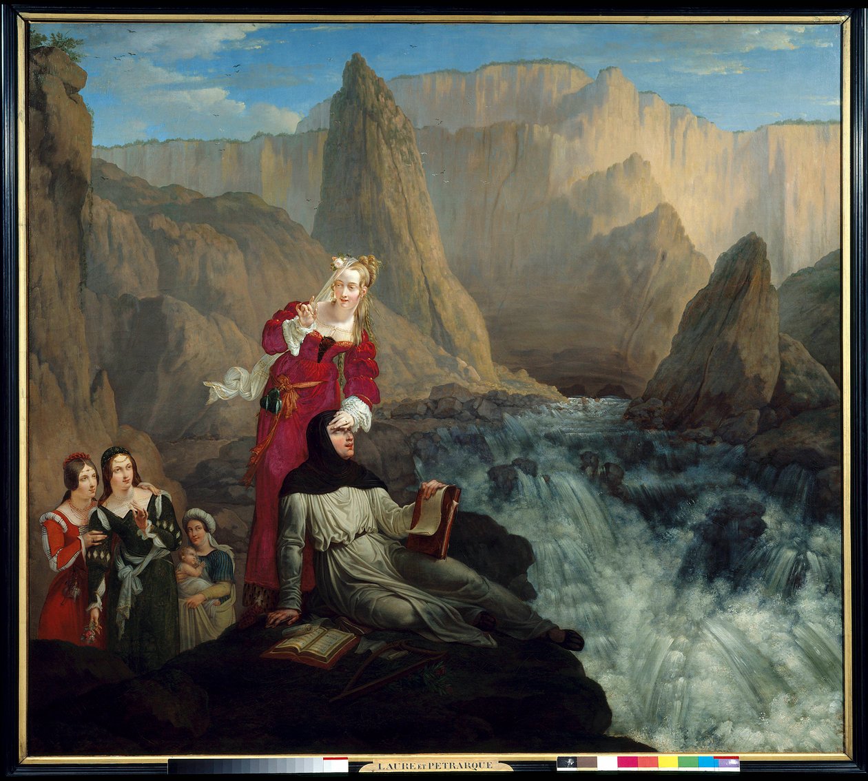 Laure och Petrarque till Fontaine de Vaucluse. Målning av Philippe Jacques (Philippe Jacques) Van Bree (1786-1871) av Philipe Jacques van Bree