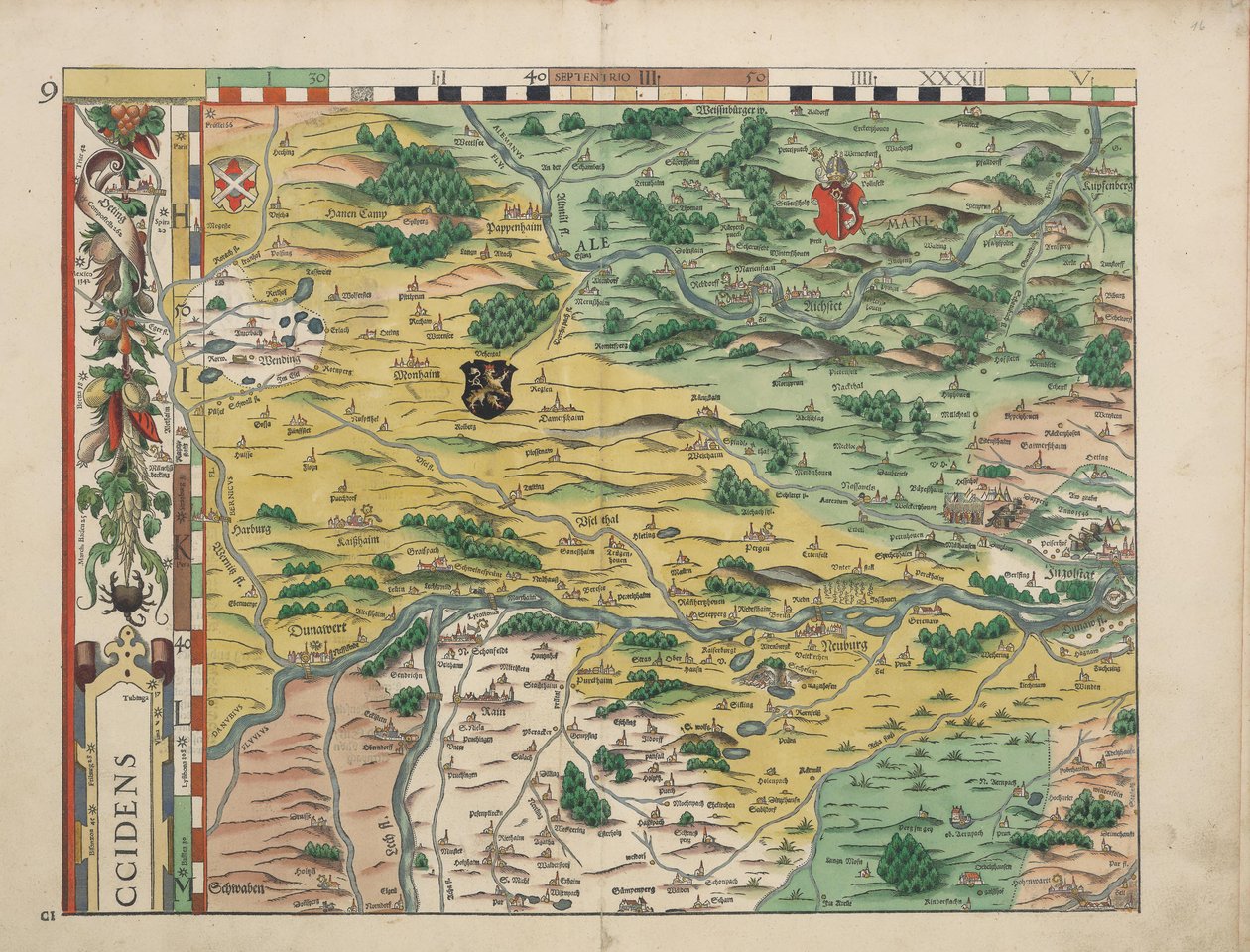 Bairische Landtafeln von 1568 (Tafel 9) av Philipp Apian