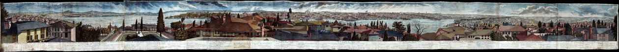 Panorama över Konstantinopel sett från svenska palatset 1740 av Philipp Ferdinand von Gudenus