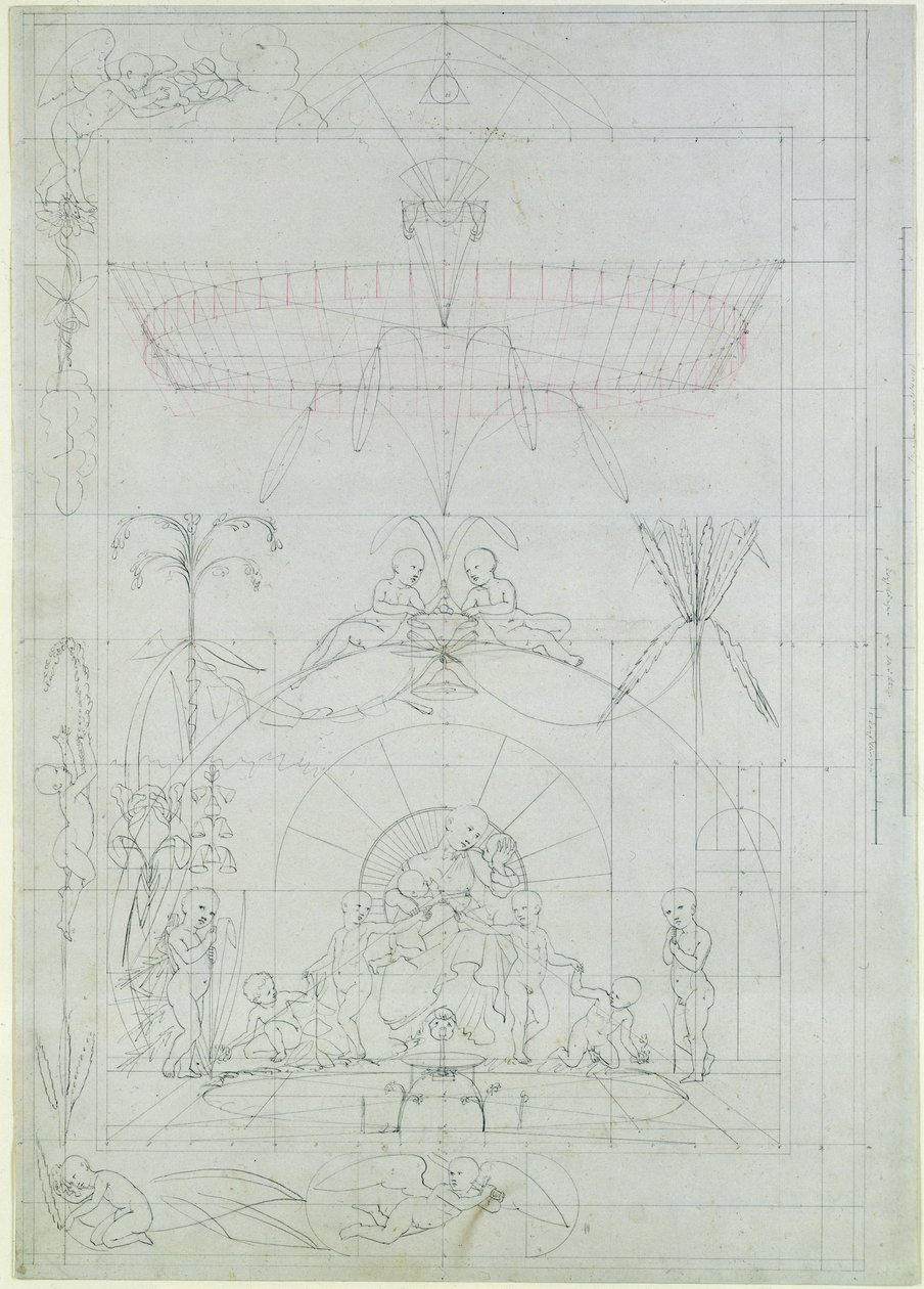 Dag, 1803 (penna och tvätt på papper) av Philipp Otto Runge