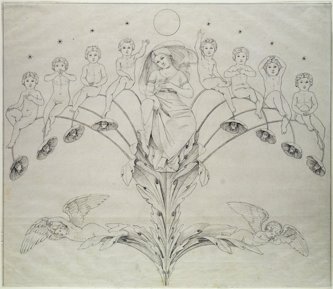 Natt, 1803 (bläck på papper) av Philipp Otto Runge