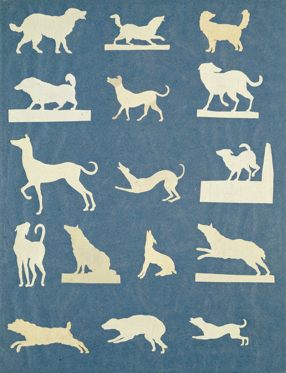 Study of Dogs (collage på papper) av Philipp Otto Runge