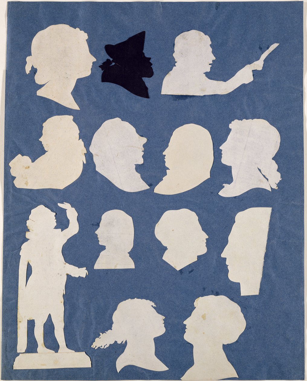 Studie av profiler och en talare (collage på papper) av Philipp Otto Runge