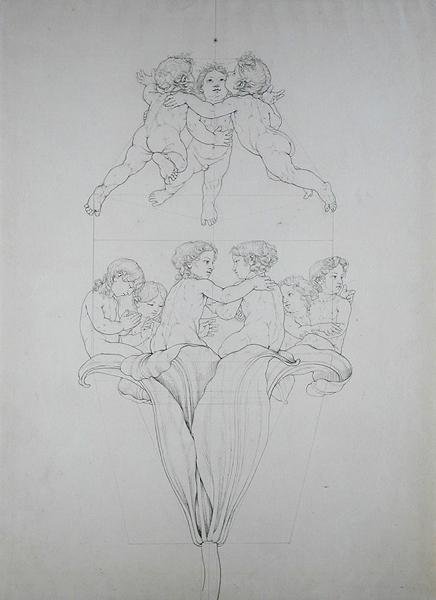 The Light Lily, en studie för The Morning, 1809 (bläck på papper) av Philipp Otto Runge