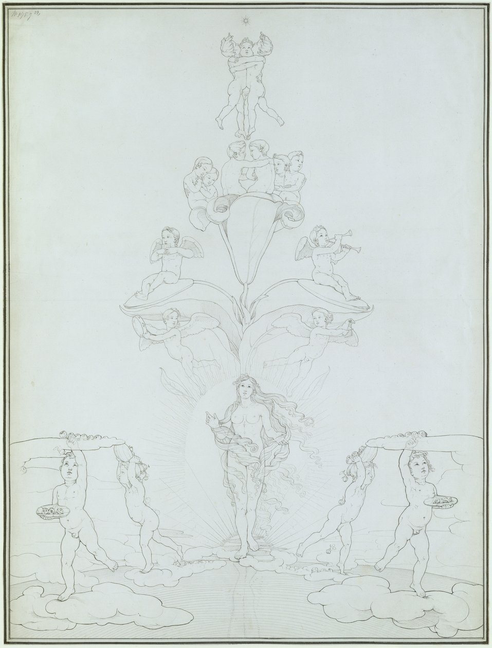 The Morning, 1803 (bläck på papper) av Philipp Otto Runge