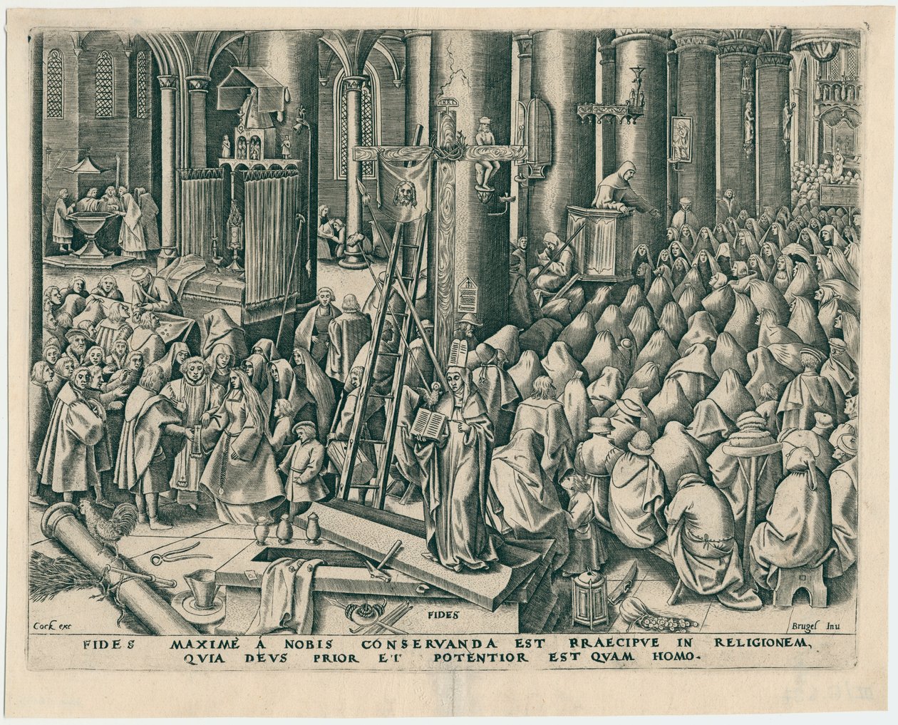 Fides Faith från de sju dygderna, 1559. av Philipp Galle