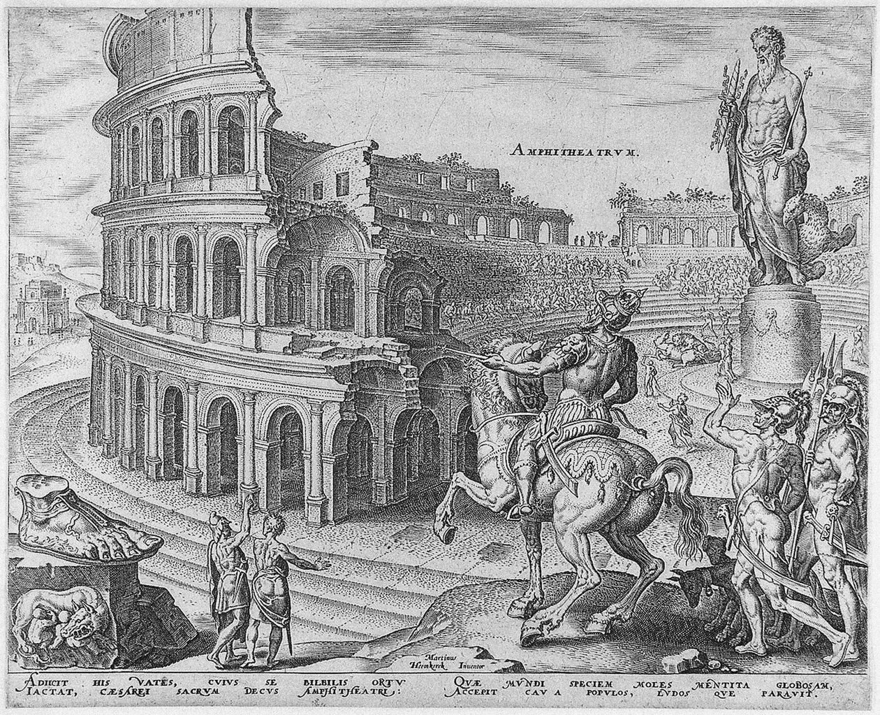 Colosseum i Rom från serien Världens åttonde underverk efter Maarten van Heemskerck, 1572 av Philipp Galle