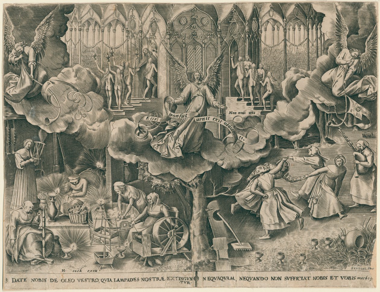 Liknelsen om de vise och dåraktiga jungfrurna, 1570. av Philipp Galle
