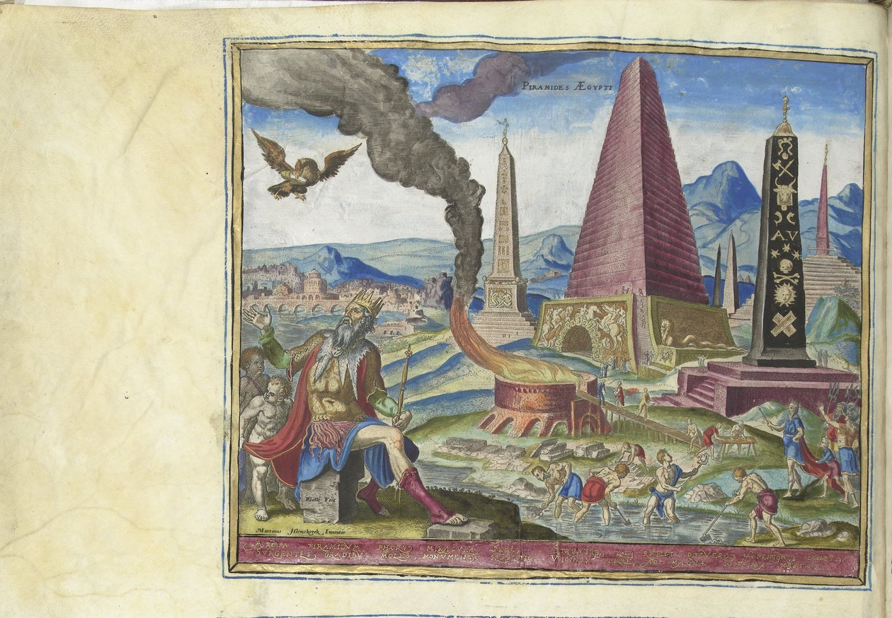 Pyramiderna i Egypten från serien Världens åttonde underverk, 1572 av Philipp Galle