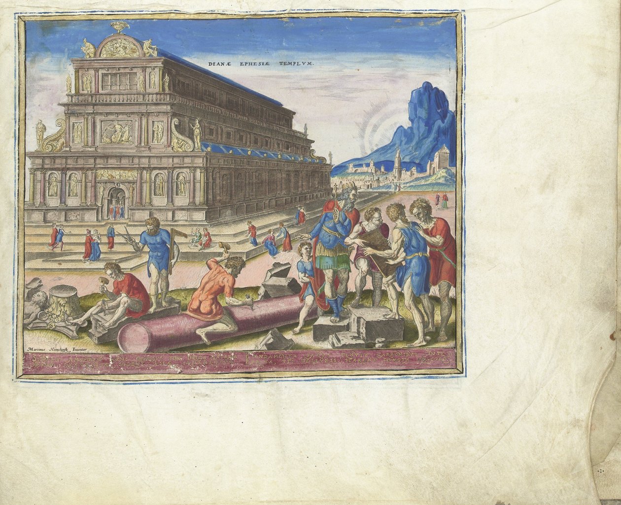 Dianatemplet i Efesos från serien Världens åttonde underverk, 1572 av Philipp Galle