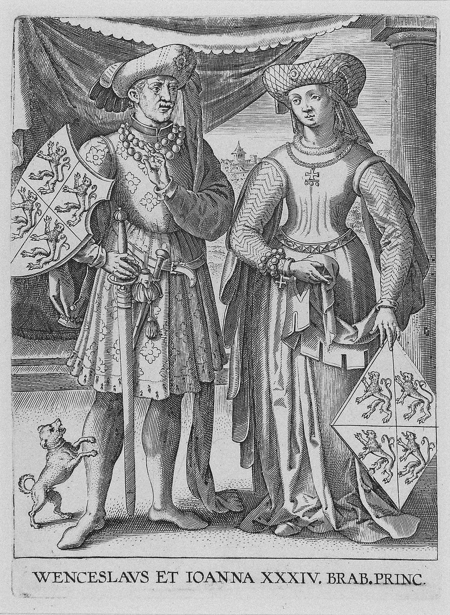 Wenceslaus I, hertig av Luxemburg och Joanna, hertiginna av Brabant, ca. 1600 av Philipp Galle