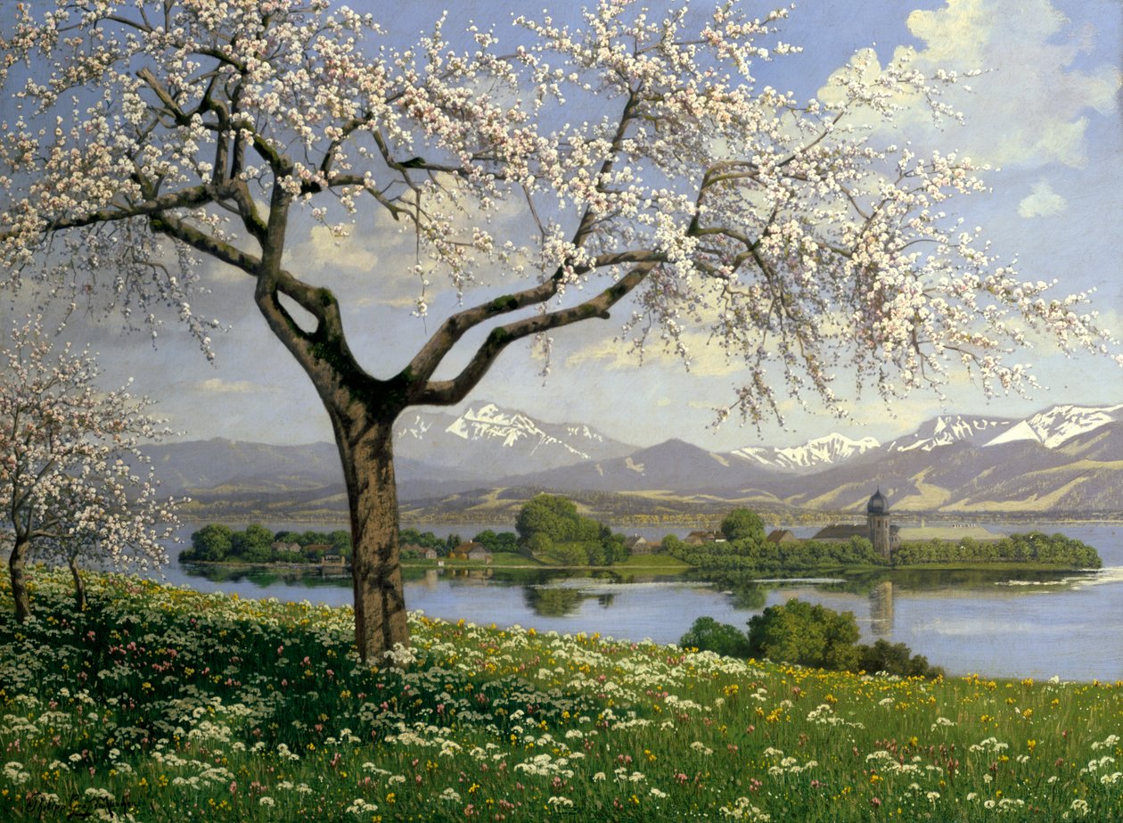 Bayerskt landskap under våren, Philipp Graf, 1900-talet av Philipp Graf