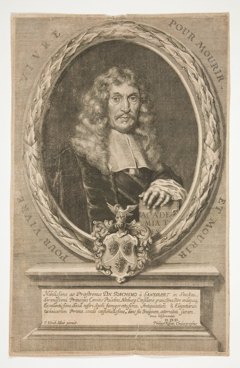 Porträtt av Joachim von Sandraert av Philipp Kilian