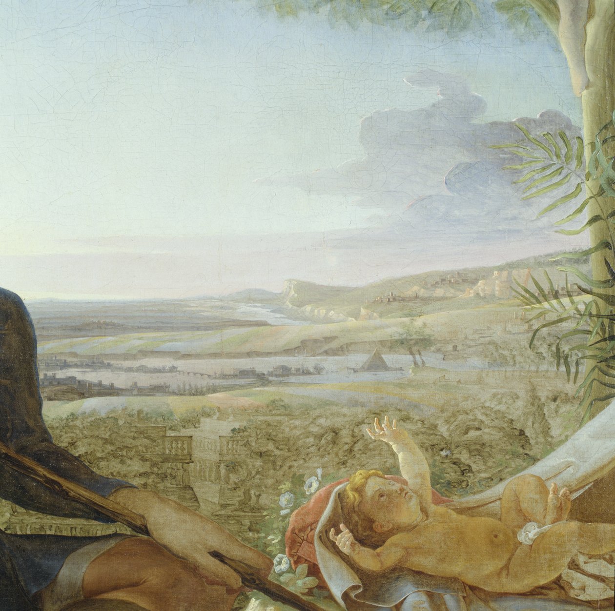 Kristusbarn och landskap från Rest on the Flight into Egypt, 1805-06 (detalj från 141645) av Philipp Otto Runge