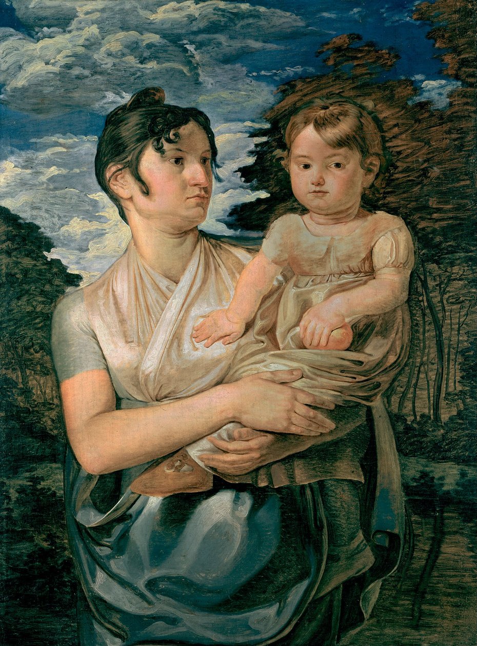 Pauline Runge med sin tvåårige son / Konsten och sonen av Philipp Otto Runge