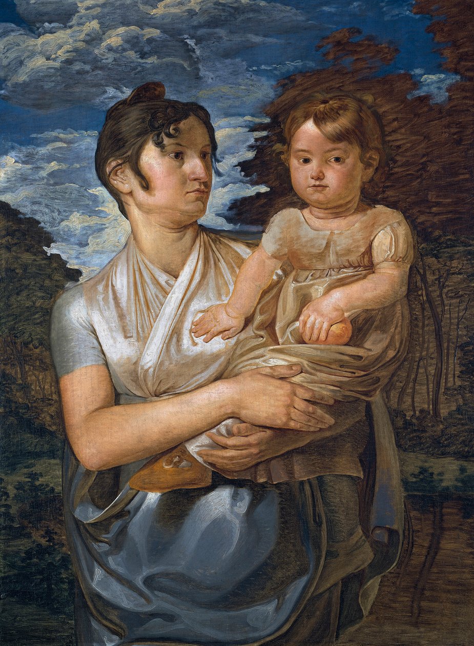 Konstnärens hustru och deras unge son av Philipp Otto Runge