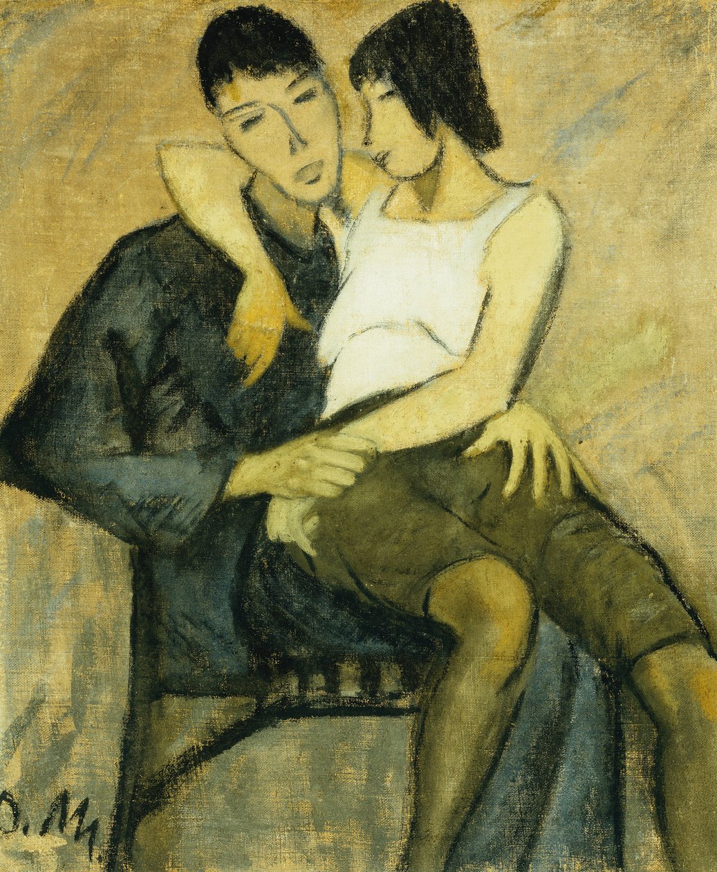 sittande par; Sittande par, ca 1920 av Philipp Veit