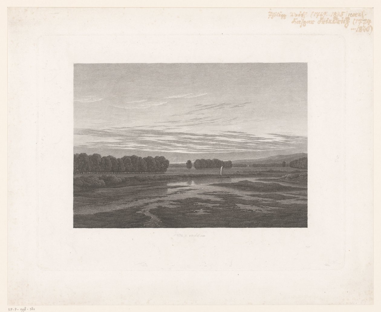 Utsikt över Elbe Abend an der Elbe av Philipp Veith