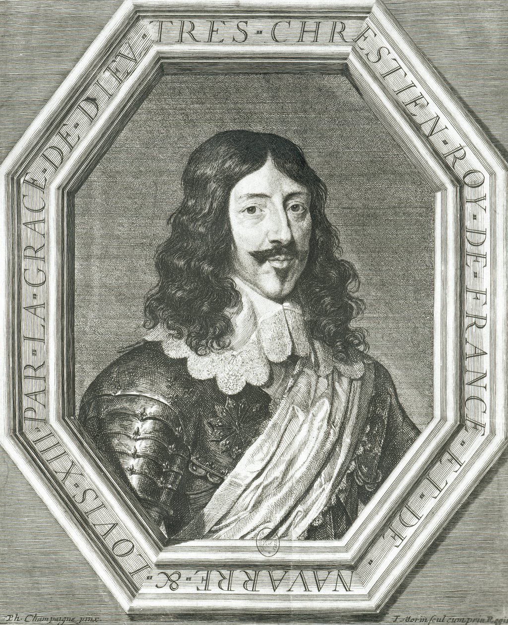 Porträtt av Ludvig XIII (1601-43) gravyr av Jean Morin av Philippe de Champaigne