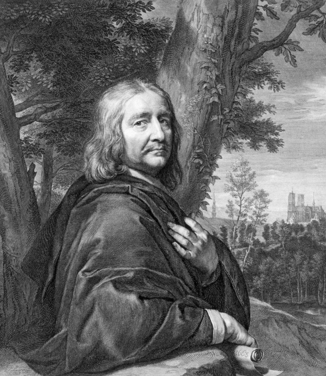Självporträtt, graverad av Gerard Edelinck av Philippe de Champaigne