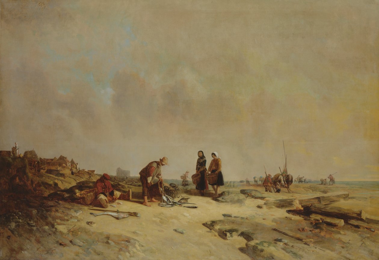 Neap Tide vid Audresselles av Philippe Auguste Jeanron