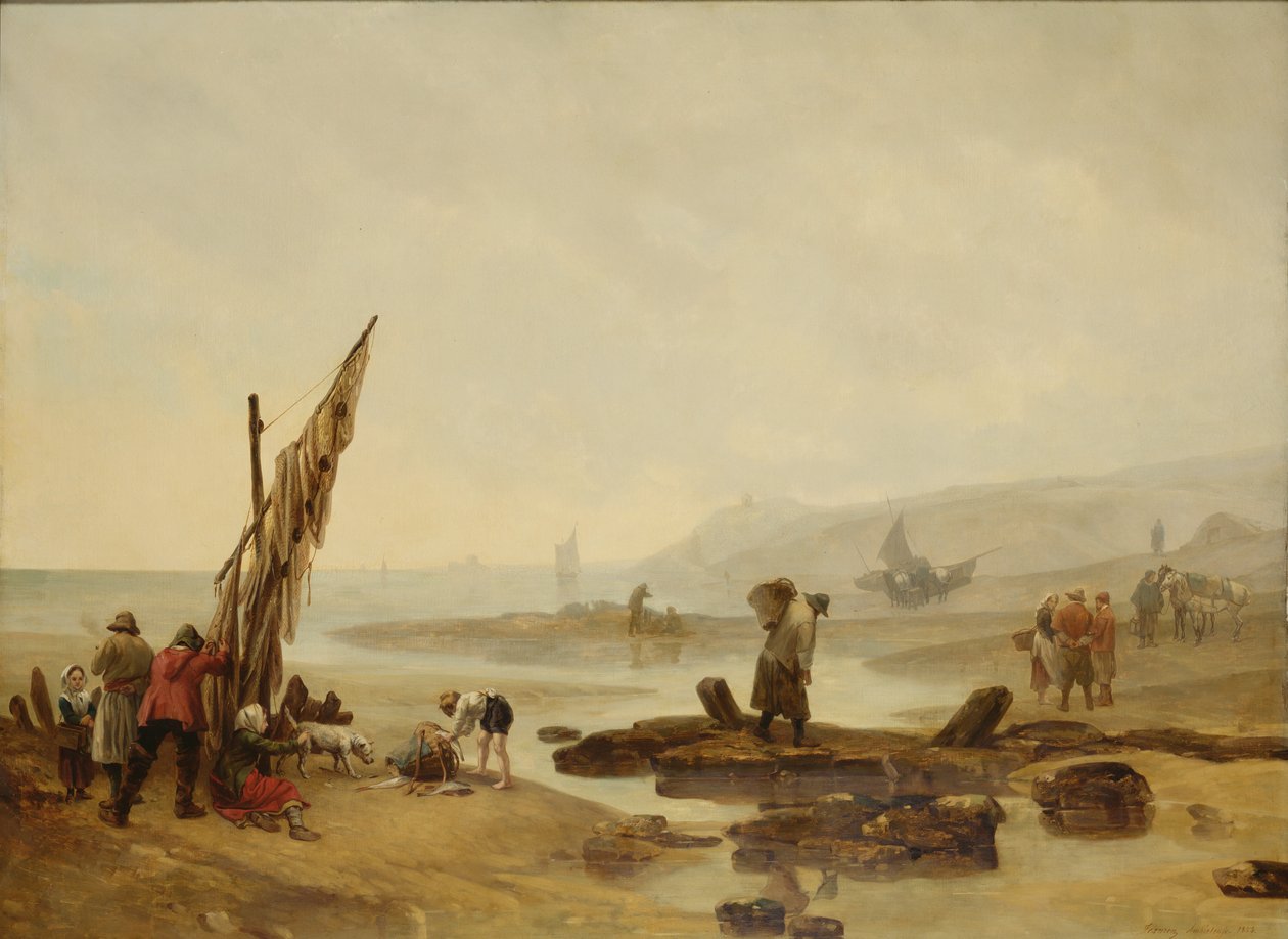 Utsikt över Ambleteuse, 1854 av Philippe Auguste Jeanron