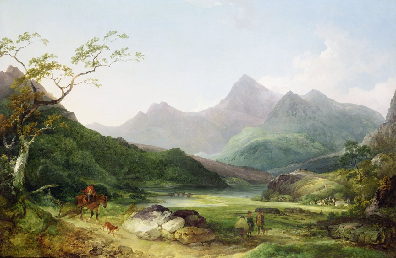 Mtazamo wa Snowdon kutoka Capel Curig, 1787 swed av Philippe Jacques de Loutherbourg