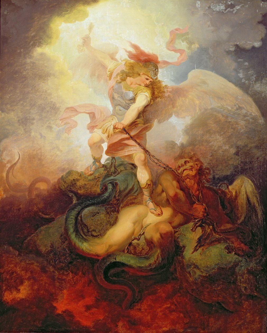 Ängeln som binder Satan, c.1797 av Philippe Jacques de Loutherbourg