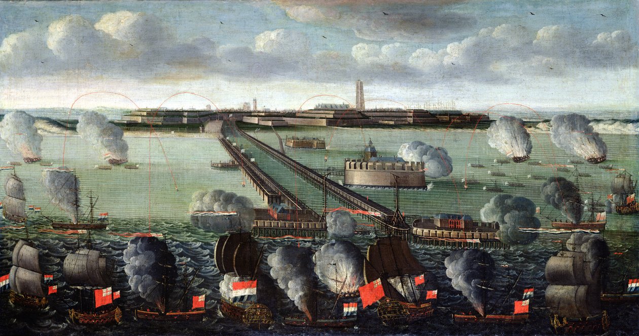 Bombardementet av Dunkirk, 11 augusti 1695, 1717-18 av Philippe Jonaert