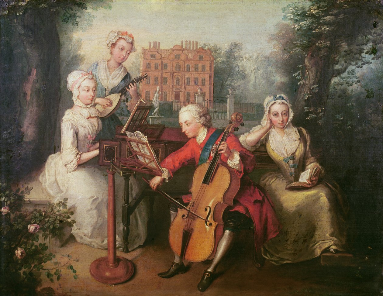 Frederick, Prince of Wales och hans systrar, 1733 av Philippe Mercier