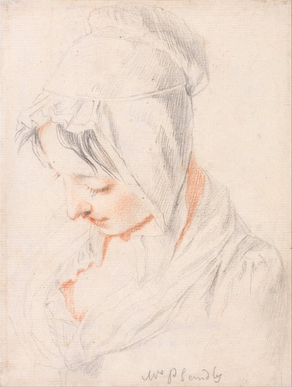 Head of a Woman, Study for The Bible Lesson av Philippe Mercier