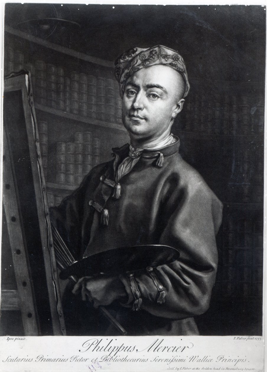 Självporträtt, graverad av John Faber, 1735 av Philippe Mercier
