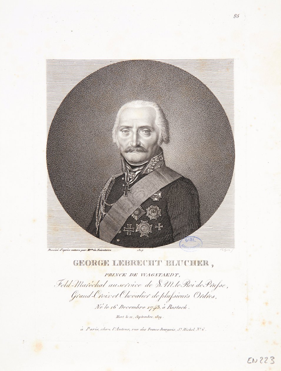 Porträtt av George Lebrecht Blucher, 1814 av Philippe Velyn