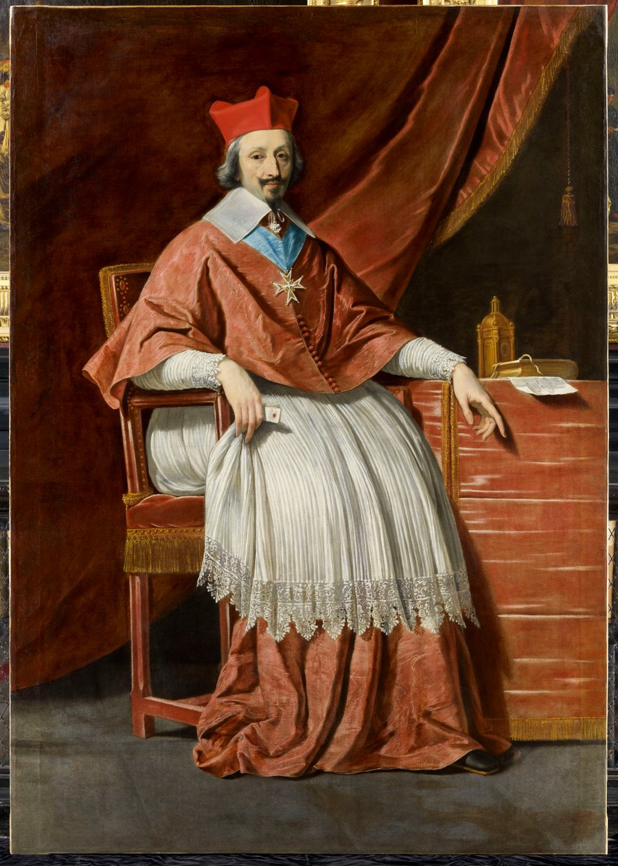 Porträtt av Armand Jean du Plessis de Richelieu av Philippe de Champaigne