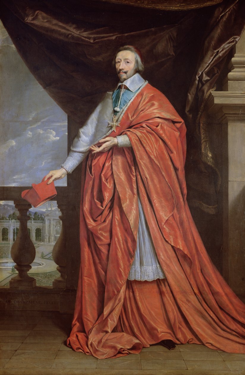 Porträtt av Armand-Jean du Plessis, kardinal Richelieu (1585-1642) av Philippe de Champaigne
