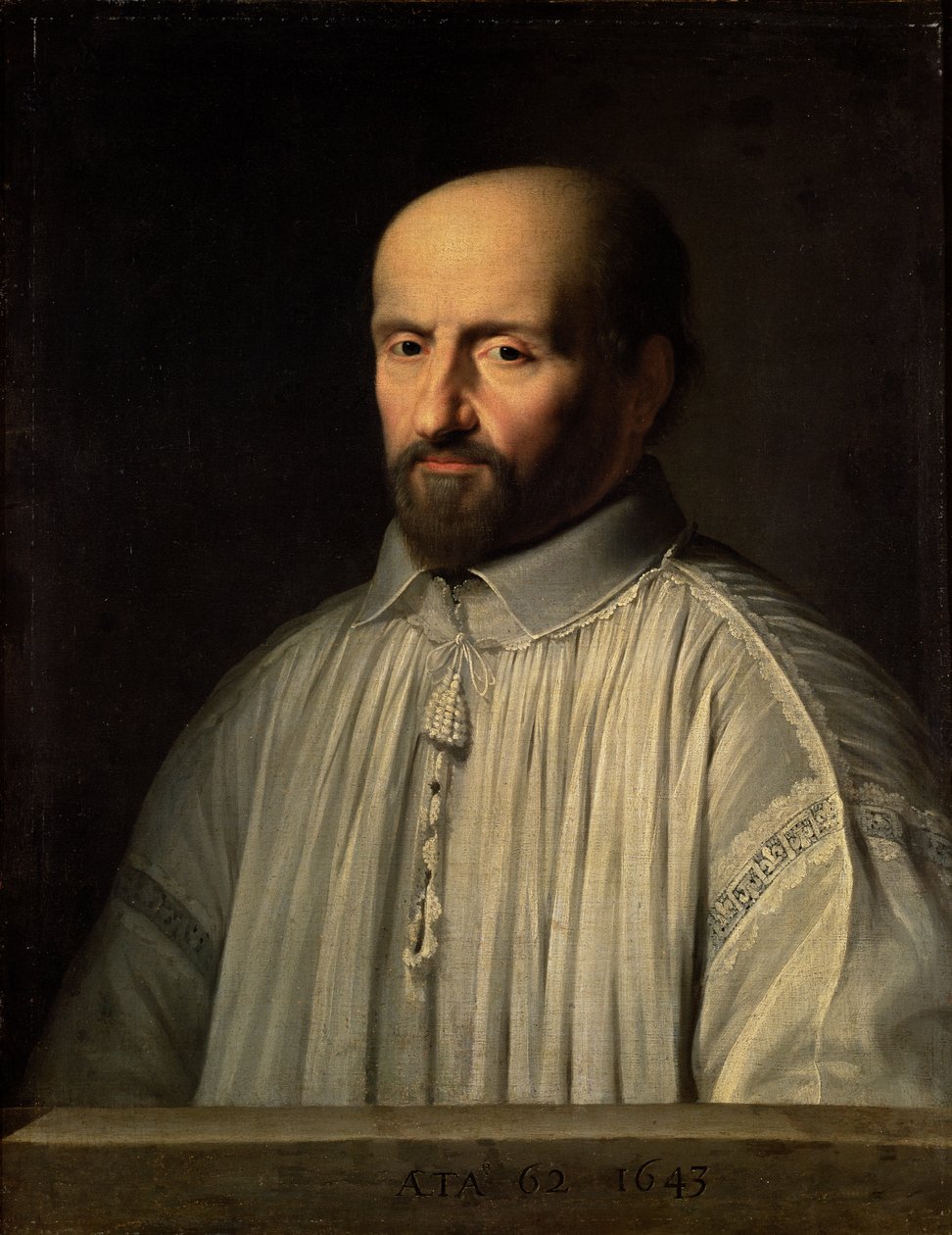 Porträtt av abboten av Saint Cyran, c.1643 av Philippe de Champaigne