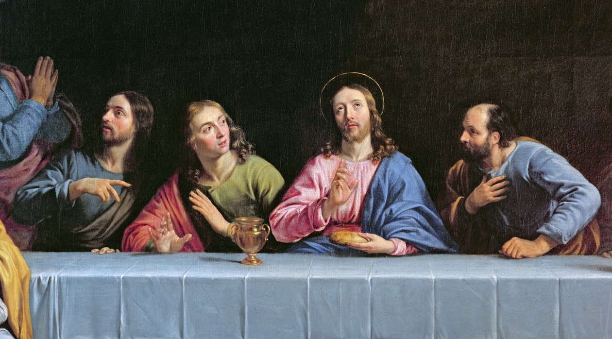 The Last Supper, kallad The Little Last Supper olja på duk detalj av 140298 av Philippe de Champaigne
