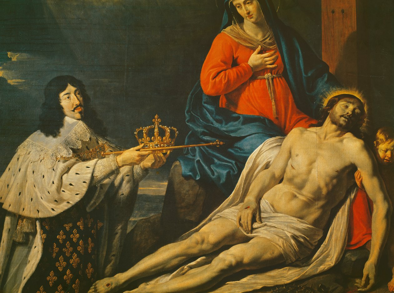 Ludvig XIII:s löfte (1601-43) kung av Frankrike och Navarra, 1638, detalj av Philippe de Champaigne