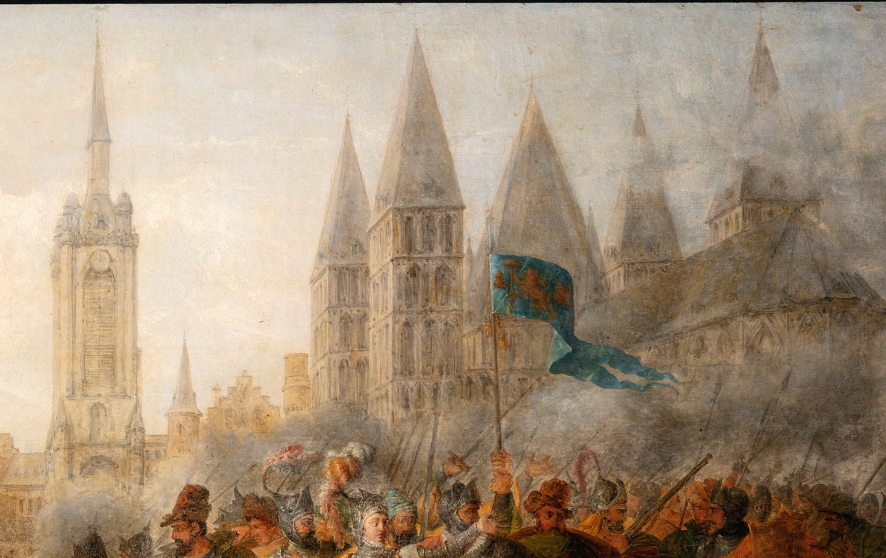 Defense of Tournai av prinsessan av Epinoy, Philippe-Auguste Hennequin, Museum of Fine Arts of Tournai av Philippe Auguste Hennequin