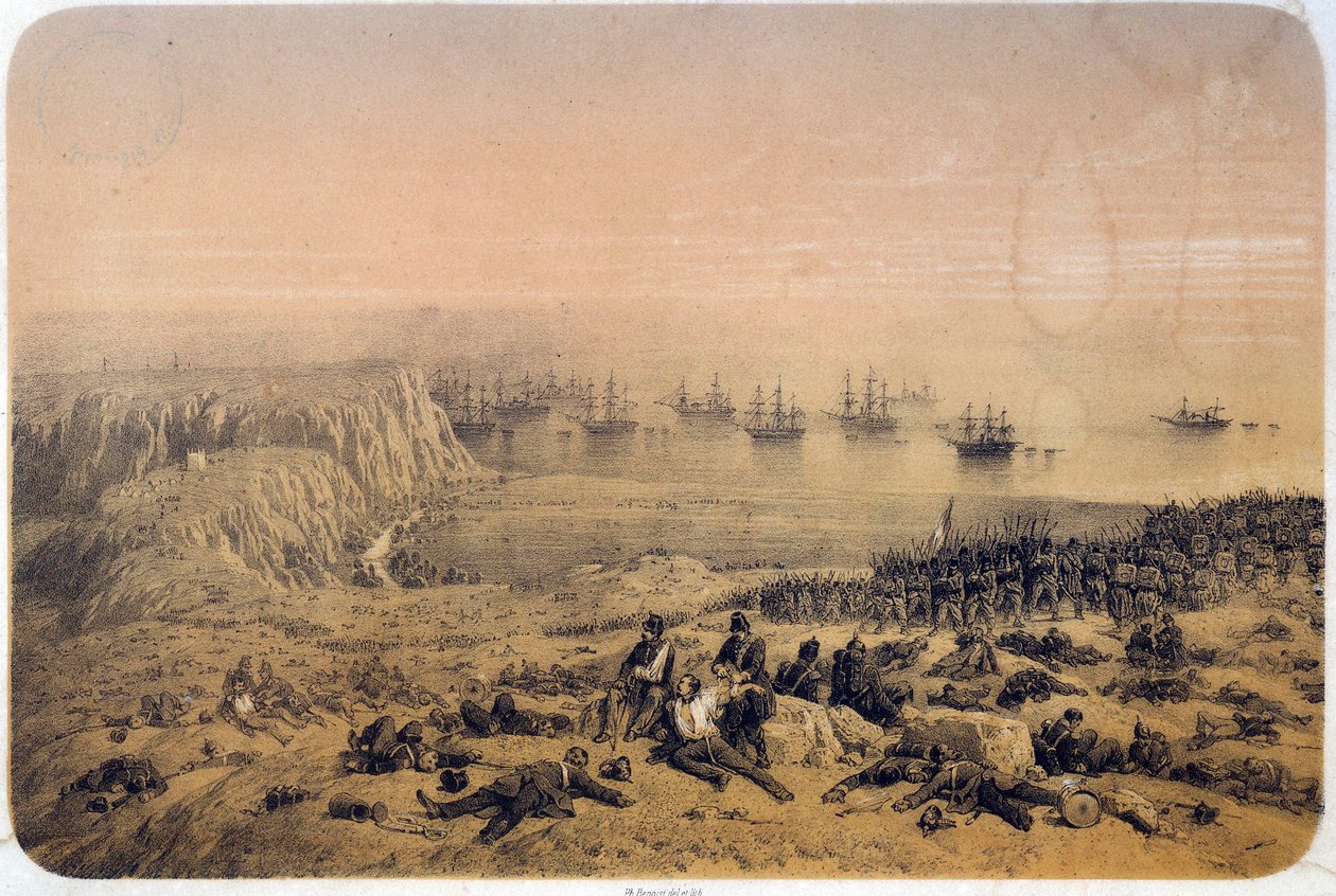 Krimkriget (1853-1856): slaget vid Alma 1854-09-20. Illustration av Philippe Benoist