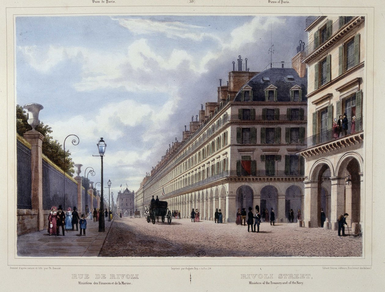 Rue de Rivoli - i ""Vandra i Paris och dess omgivningar"", av Jacottet och Benoist, red. Gihaut av Philippe Benoist