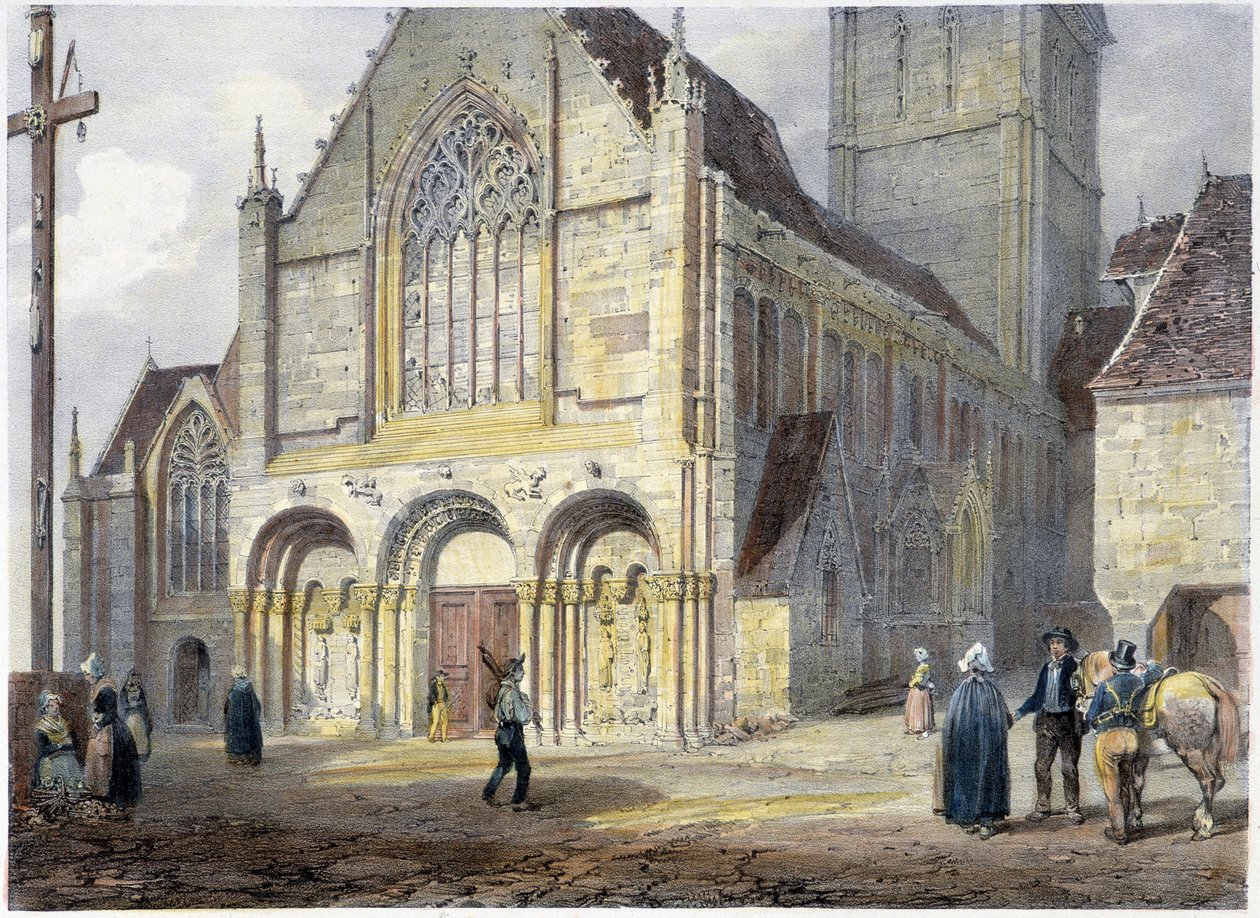 Kyrkan St. Frälsaren av Dinan - Litografi av Benoist och Jacottet av Philippe Benoist