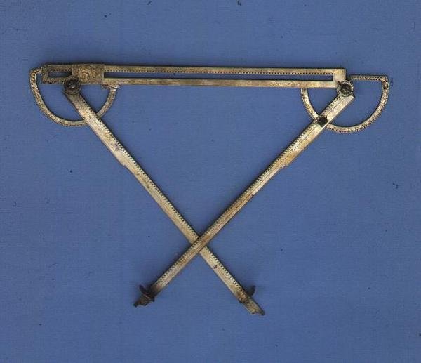 Trigonometer, ca 1580 (mässing) av Philippe Danfrie