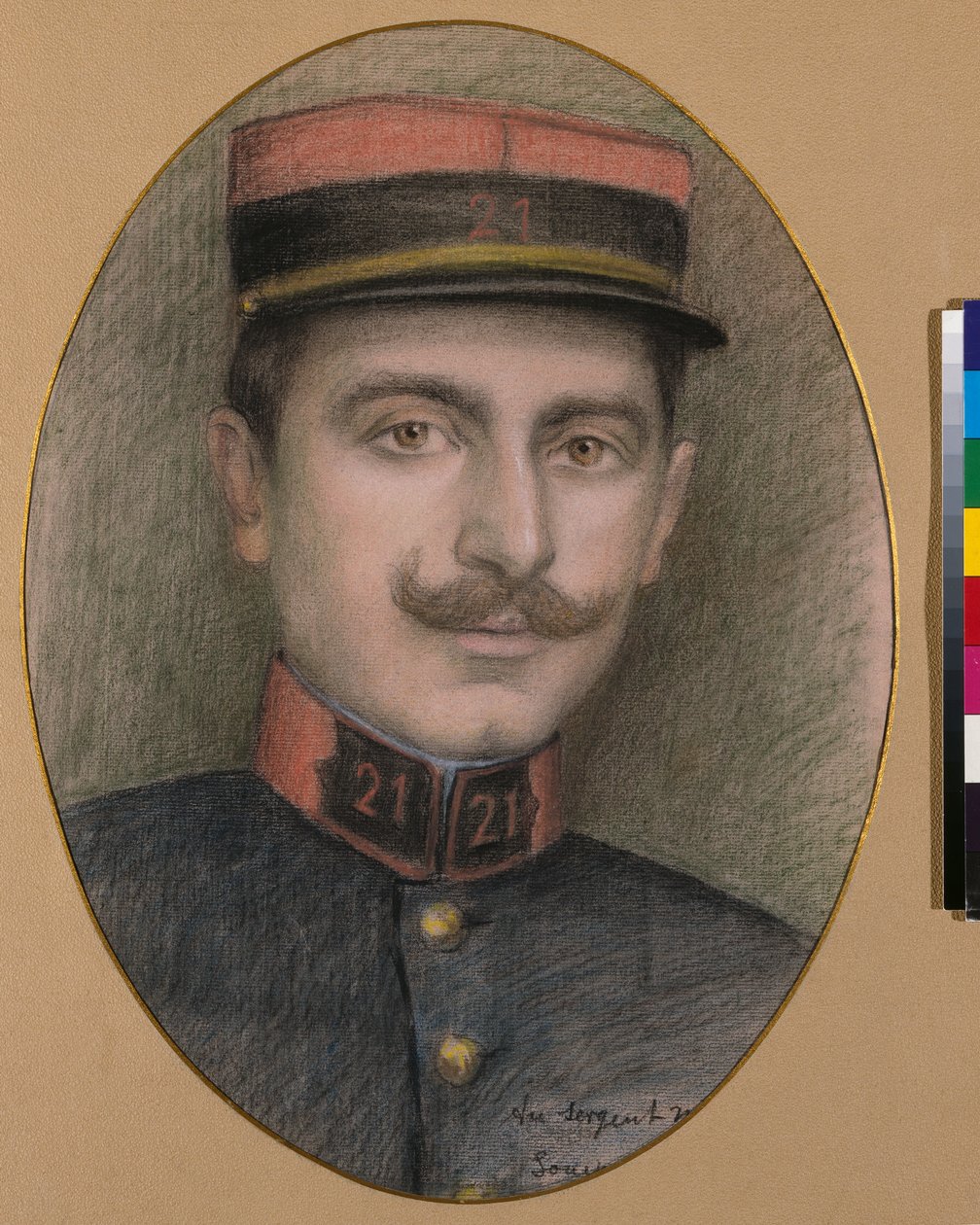 Sergeant vid 21:a infanteriregementet (pastell på papper) av Philippe Galard