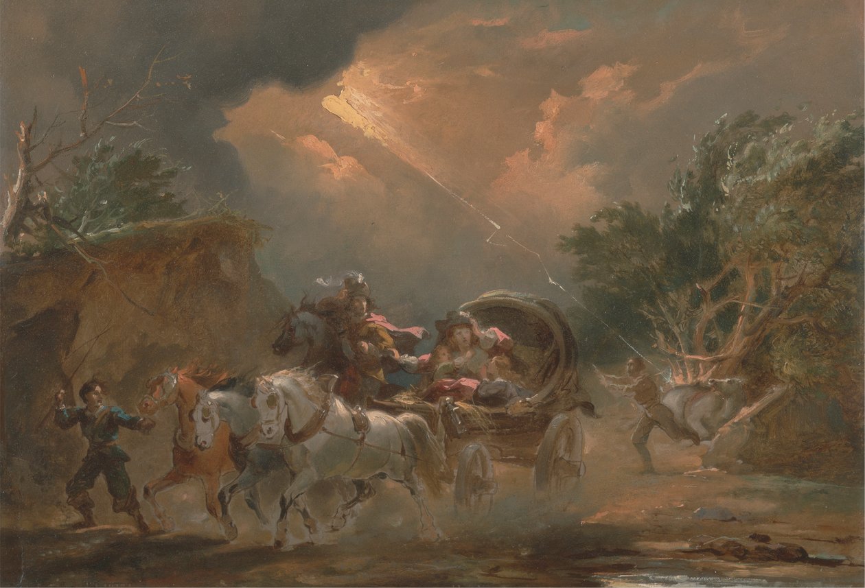 Coach i ett åskväder av Philippe Jacques de Loutherbourg