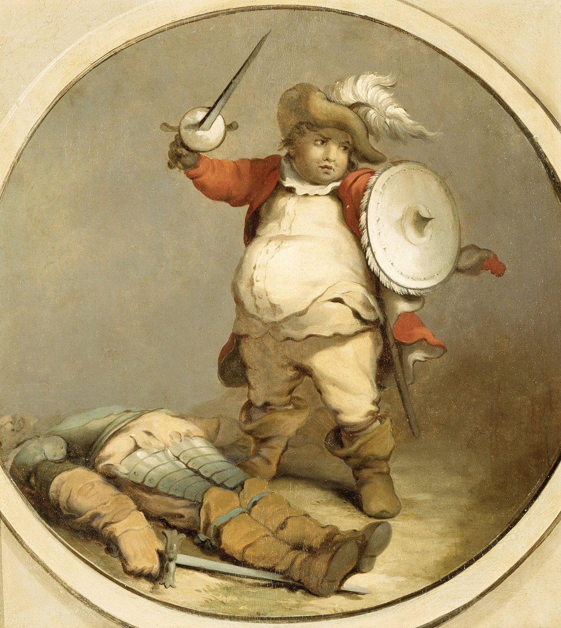 Falstaff with the Body of Hotspur, ca 1786 (olja på papper) av Philippe Jacques de Loutherbourg