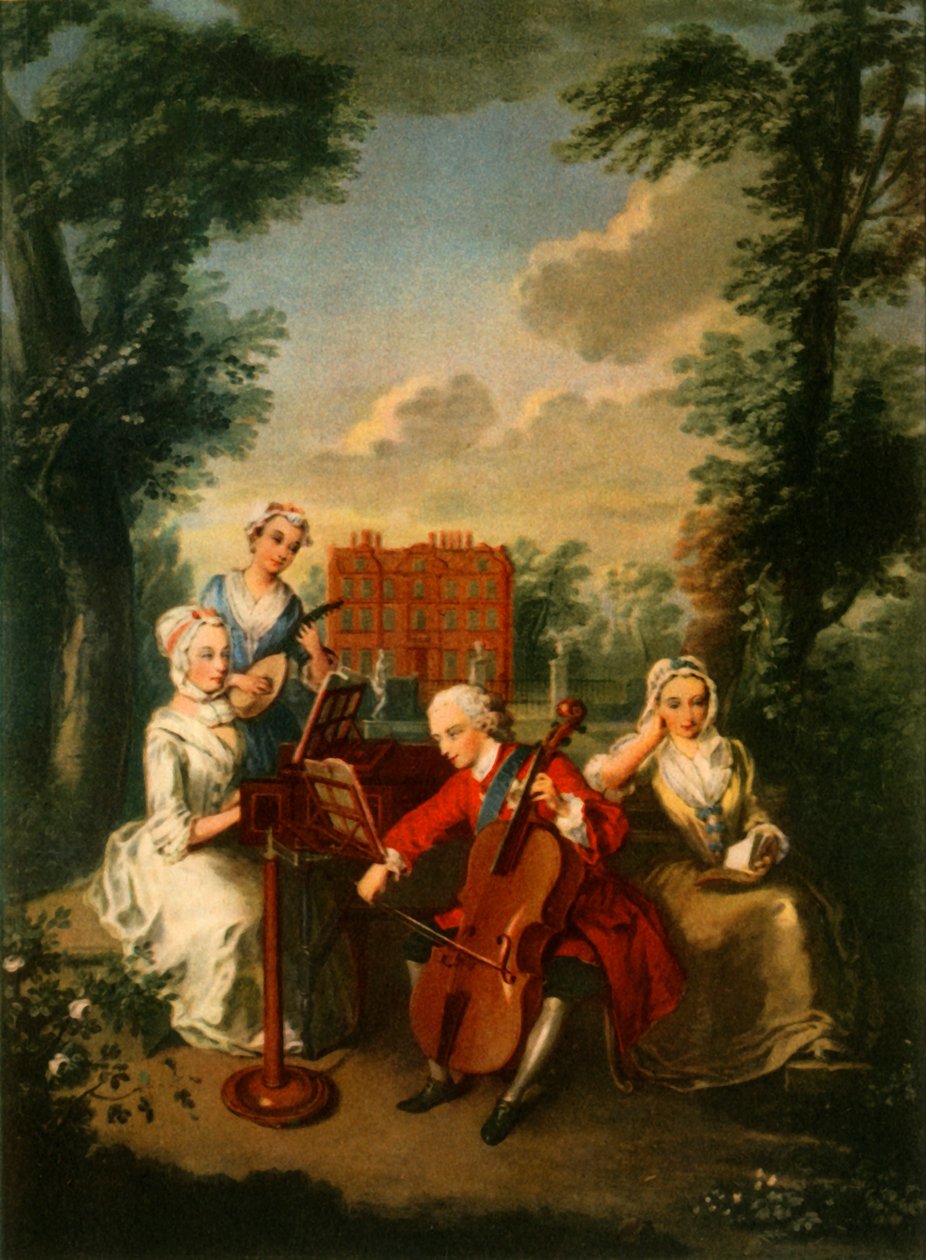 Prins Frederick Louis, Prince of Wales, spelade cello på Kew Palace, c1733-1750, 1942. av Philippe Mercier