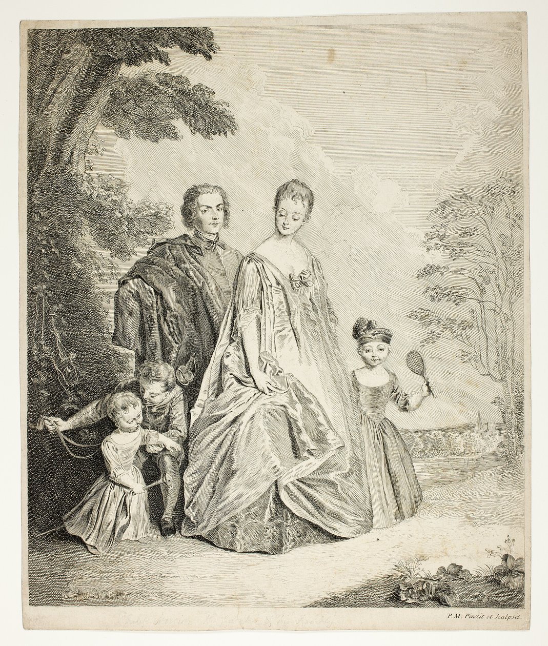 Familjepromenaden, även kallad Philippe Mercier, hans första fru och familj av Philippe Mercier