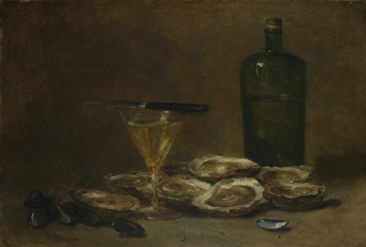 Stilleben med ostron, 1875-1877 av Philippe Rousseau