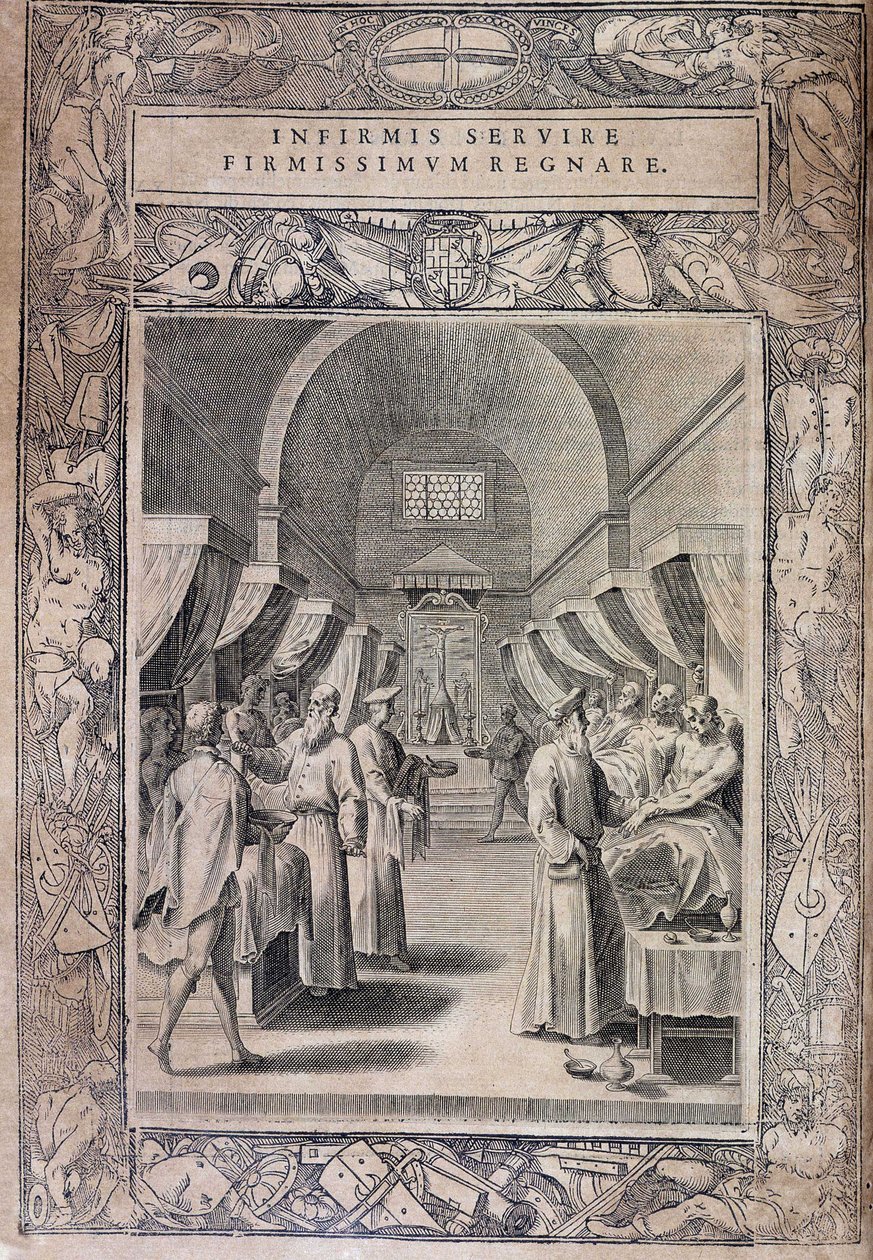 Stadgar för Maltas orden "" Statuta Hospitalis Hervsalem"" (riddare som vårdar sjuka), av Philippe Thomassin, sent 1500-tal av Philippe Thomassin